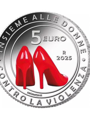 5 euro argento Contro la violenza, Insieme alle Donne nuova emissione Italia 2025 in argento