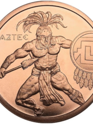 RAME 1 MONETA DA 1 ONCIA DI RAME FINE GUERRIERO AZTECO FDC