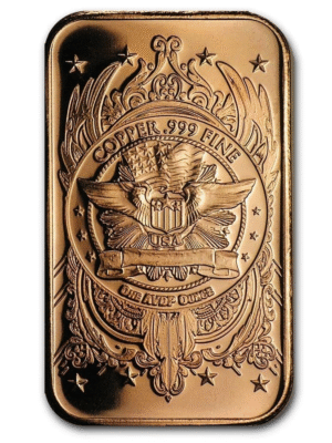 RAME LINGOTTO DA 1 ONCIA DI RAME FINE 999 INDIAN HEAD FDC