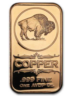 RAME LINGOTTO DA 1 ONCIA DI RAME FINE 999 BUFFALO FDC