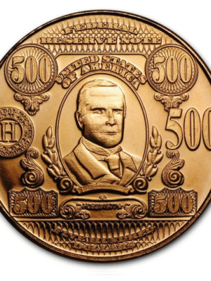 RAME 1 ONCIA BANCONOTA WILLIAM MCKINLEY 500 DOLLARI FDC RAME FINE 999