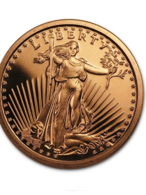 RAME 1 ONCIA GAUDENS WALKING LIBERTY - 1 ONCIA DI RAME FINE 999 FDC