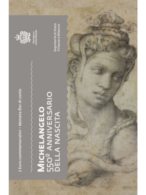 2 euro San Marino 2025 FDC Michelangelo 550° anniversario della nascita