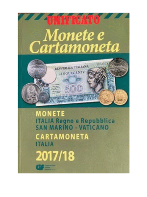 CATALOGO UNIFICATO 2017 2018 MONETA E CARTAMONETA ITALIANA NUOVO IN OFFERTA