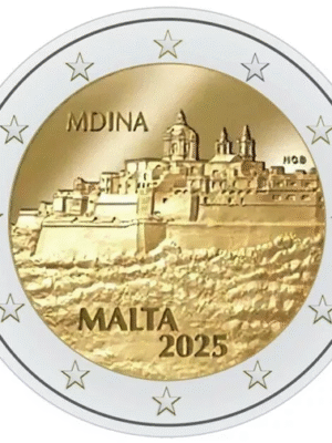 2 EURO MALTA 2025 CITTA DI MDINA 1 MONETA FDC SFUSA