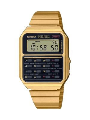 CASIO VINTAGE Mod. CALCULATOR EDGY COLLECTION - GOLD OROLOGIO NUOVO