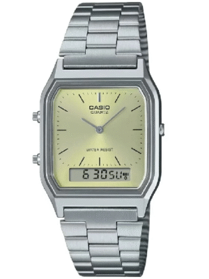 OROLOGIO CASIO VINTAGE MODELLO EDGY COLLECTION SUNRAY DIAL - GREEN LEMON