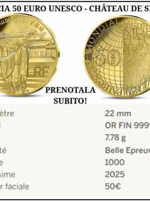 FRANCIA 50 EURO IN ORO UNESCO - CHÂTEAU DE SHURI