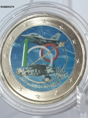 2 EURO COLORATA ITALIA 2023 100°AERONAUTICA MILITARE FDC