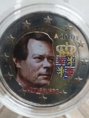 2 EURO COLORATA LUSSEMBURGO 2010 STEMMA FDC