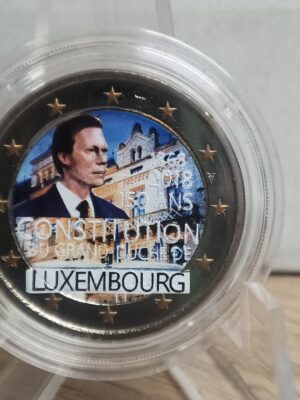 2 EURO 2018 COLORATA LUSSEMBURGO COSTITUZIONE FDC