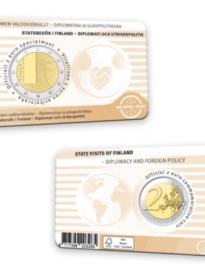 2 EURO 2025 FINLANDIA COINCARD VISITE DI STATO - VERSIONE FINLANDESE