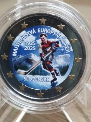2 EURO COLORATA SLOVACCHIA 2025 CAMPIONATI EUROPEI DI HOCKEY SUL GHIACCIO FDC