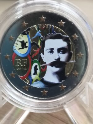 2 EURO COLORATA FRANCIA 2013 DE COUBERTIN FDC